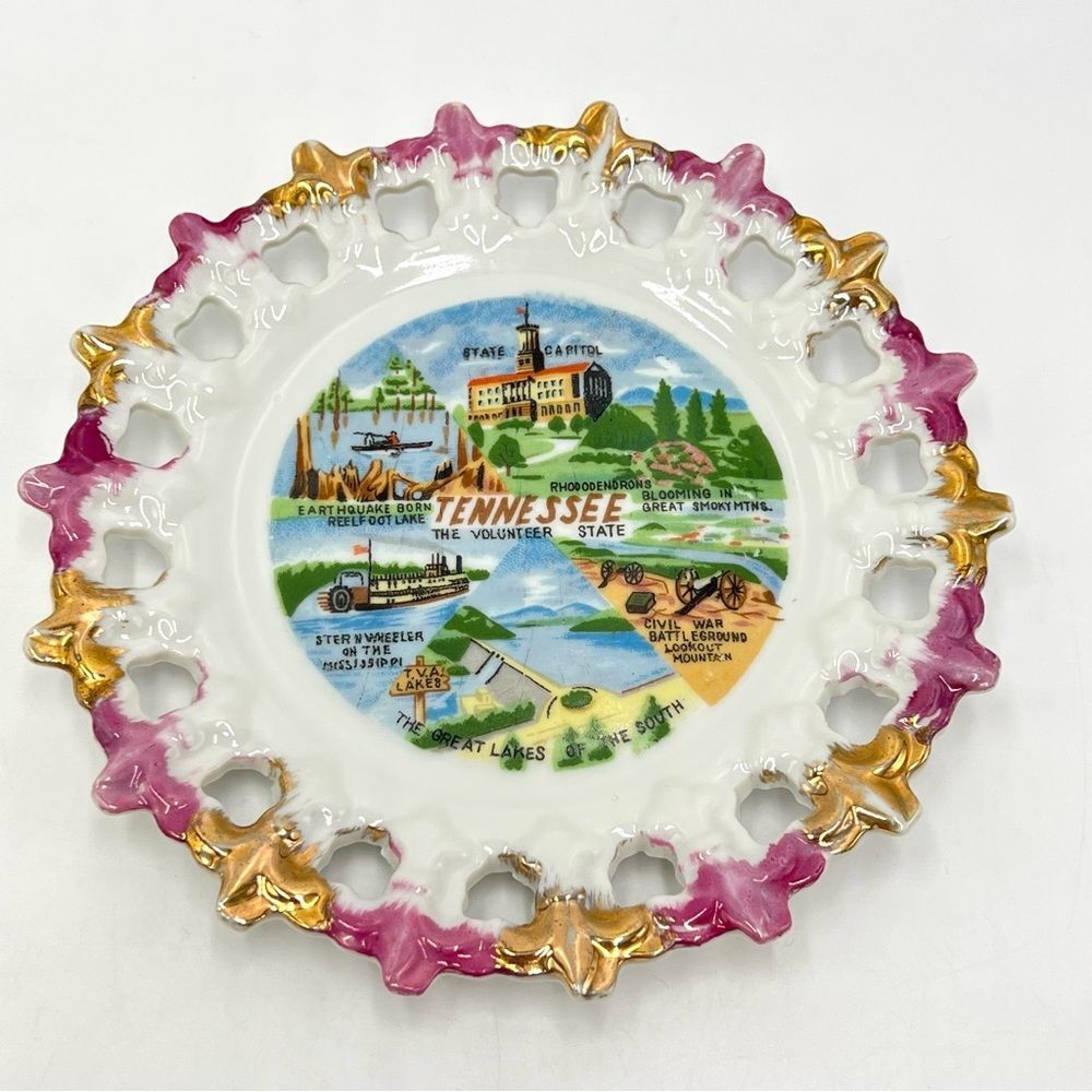 Vintage 1960s Tennessee Decorative Travel Souvenir Collector's Plate
